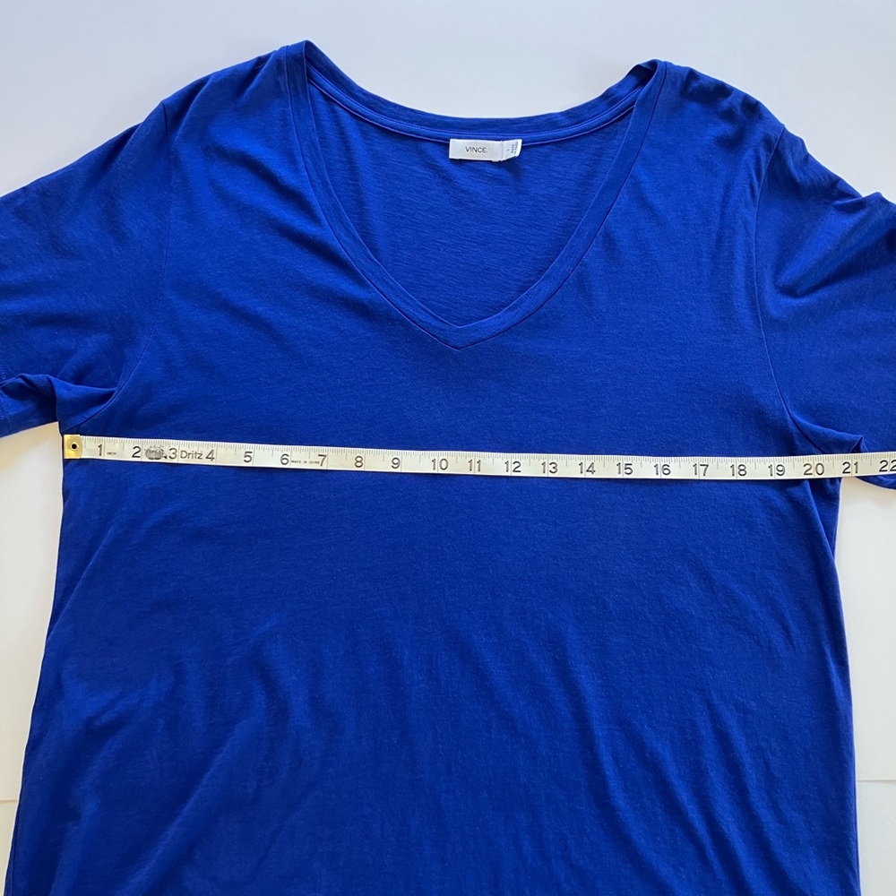 Vince Essentials V Neck Tee Royal Blue L - Picture 6 of 7